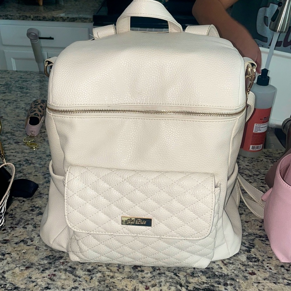 Cream diaper bag